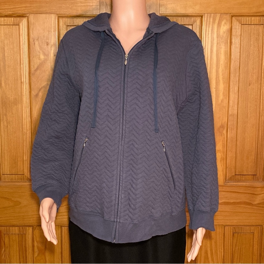 NWOT Architect Women Vintage 90s Lightweight Hooded Jacket Blue Gray Size 1X